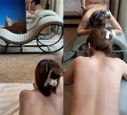 Bitchy college girl worshipping her man